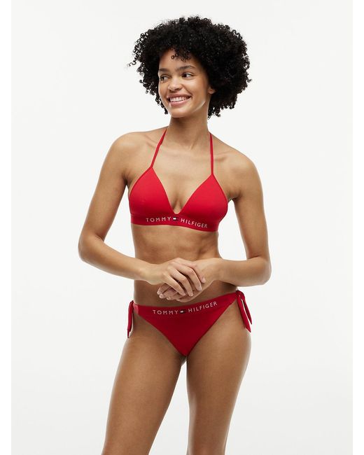 Tommy Hilfiger Red Original Cheeky Side Tie Bikini Bottoms