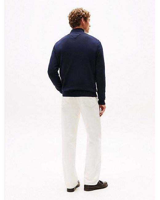 Tommy Hilfiger Trui Met Opstaande Hals En Halve Rits in het Blue voor heren
