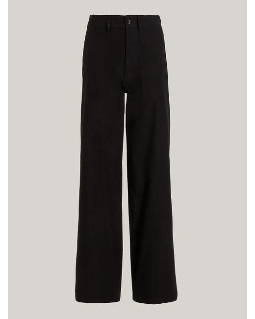 Tommy Hilfiger Black Claire High Rise Wide Leg Cargo Trousers