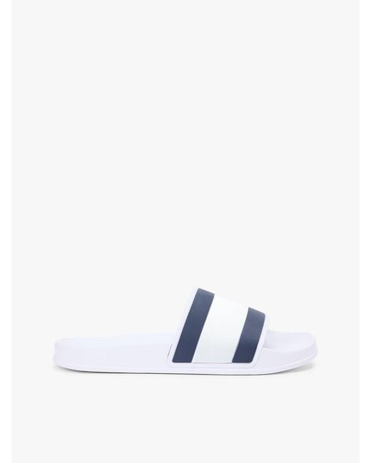 Tommy Hilfiger White Flag Strap Pool Slides for men