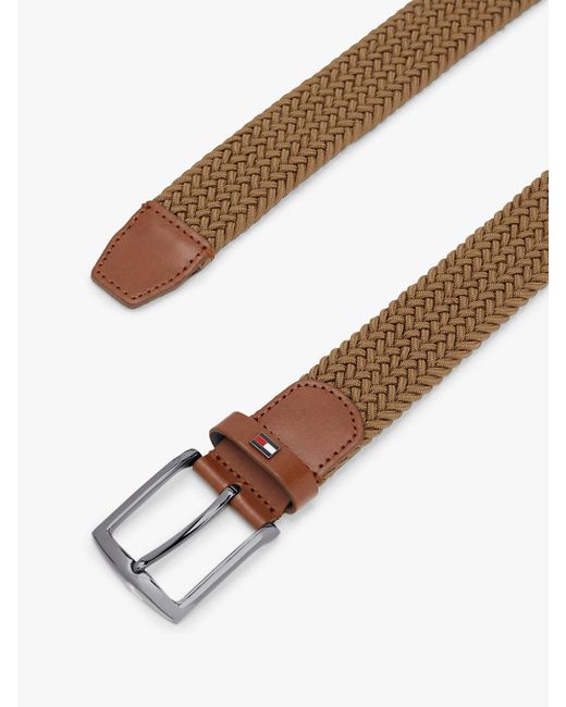 Cintura Elastica Con Motivo Intrecciato di Tommy Hilfiger in Brown da Uomo