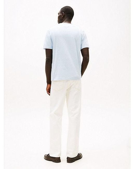 Tommy Hilfiger T-Shirt Met Ronde Hals En Tropisch Logo in het Blue voor heren