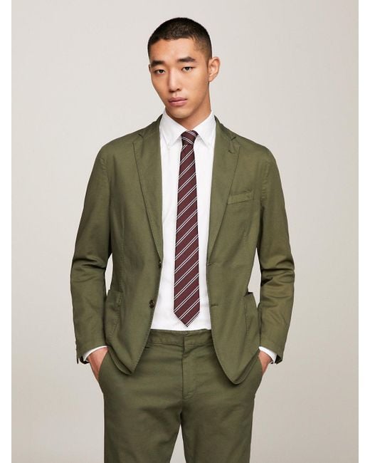 Tommy Hilfiger Green Broken Twill Two-piece Slim Fit Suit for men