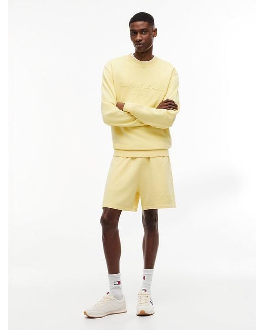 Tommy Hilfiger Yellow Classic Tonal Logo Embroidery Sweat Shorts for men