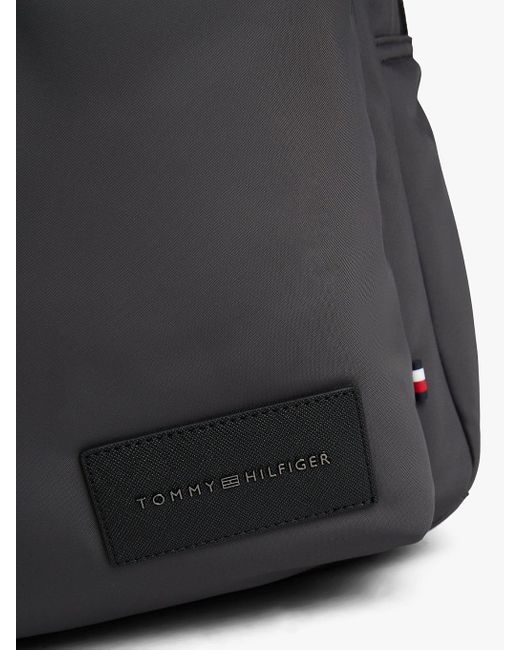 Tommy Hilfiger Black Textile Logo Patch Dome Backpack for men