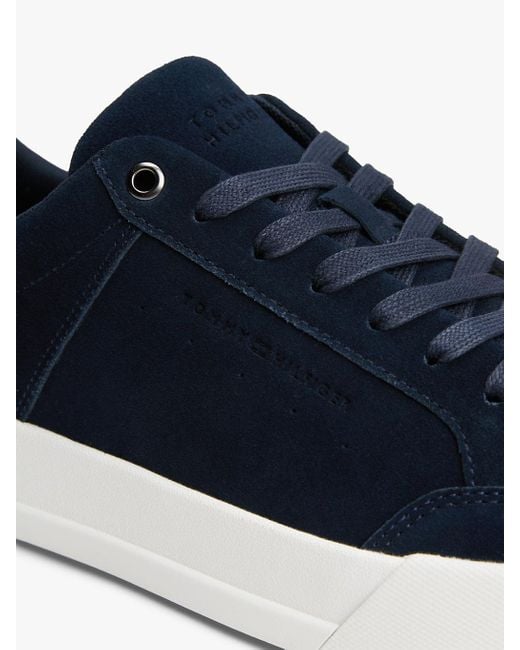 Tommy Hilfiger White Suede Chunky Sole Court Trainers for men