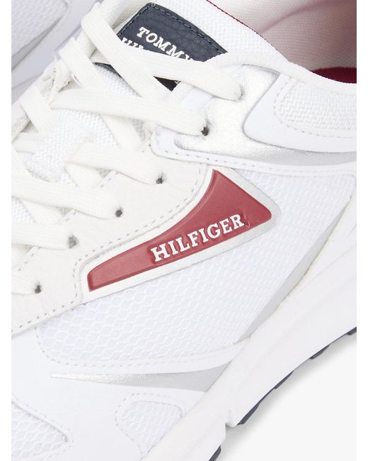 Tommy Hilfiger White Logo Mixed Texture Cleat Trainers for men