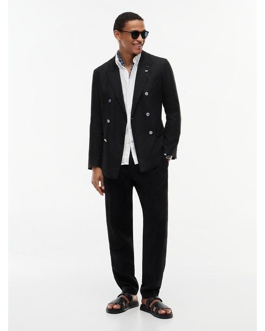 Tommy Hilfiger Blue New York Label Regular Fit Pure Linen Blazer for men