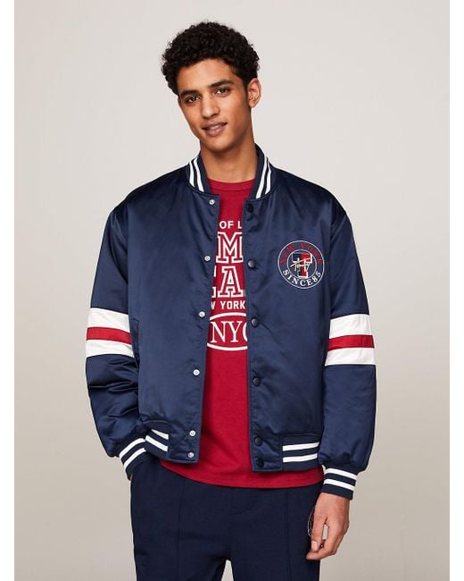 Tommy Hilfiger Varsity Explorer Relaxed Bomber Jacket in Blue for Men Lyst UK