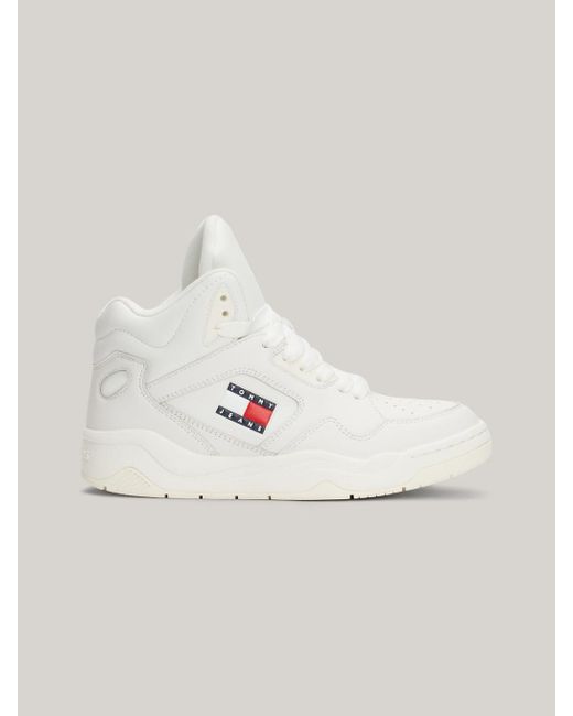 Tommy Hilfiger Natural Archive Leather High-top Basketball Trainers