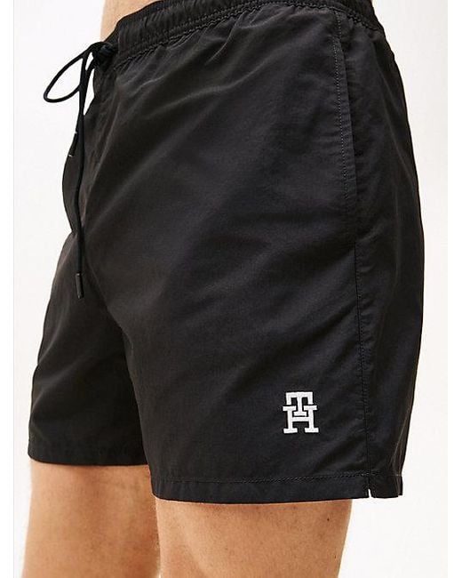 Tommy Hilfiger Medium Lange Zwemshort Met Th-Monogram in het Black voor heren