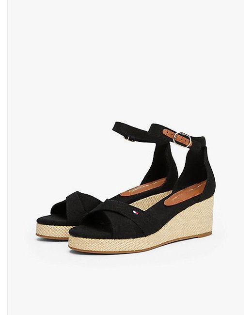 Tommy Hilfiger Natural Espadrilles-Sandale Mit Hohem Keilabsatz