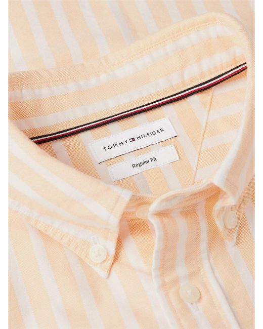 Tommy Hilfiger Natural Regular Fit Stripe Oxford Shirt for men