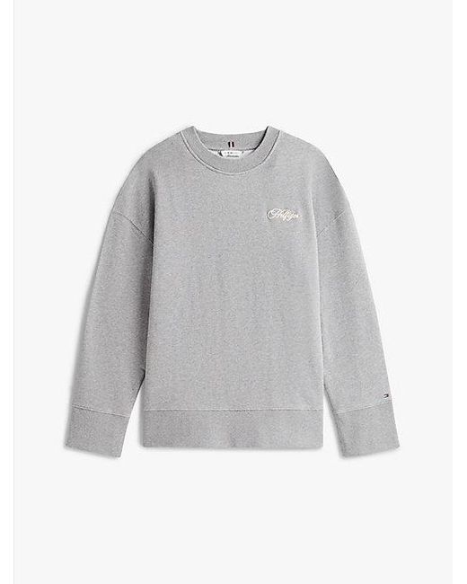 Sudadera De Corte Amplio Con Logo Bordado Tommy Hilfiger de color Gray