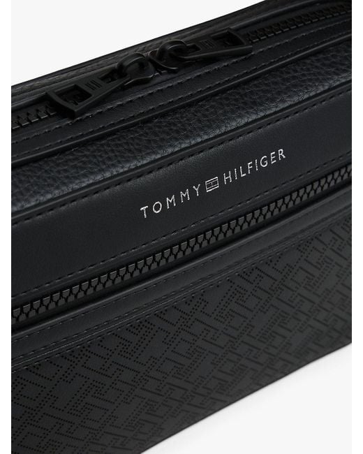 Borsa Reporter A Tracolla Th Monogram di Tommy Hilfiger in Black da Uomo