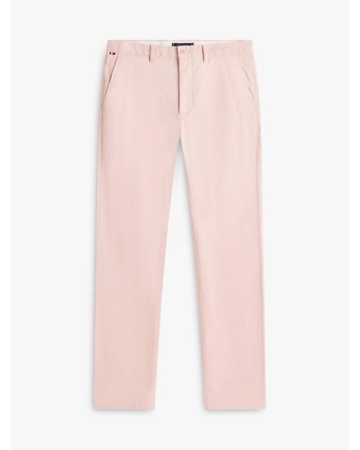 Tommy Hilfiger Pink Denton Slim Straight Twill Chinos for men