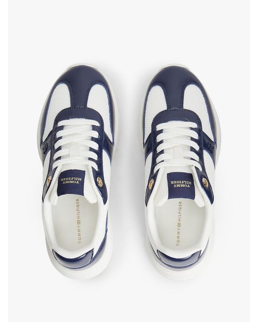 Tommy Hilfiger Pink Th Monogram Mixed Texture Leather Trainers