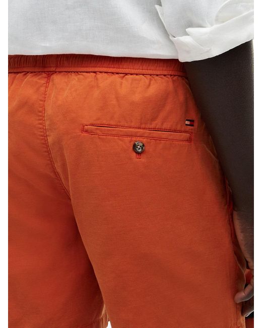 Tommy Hilfiger Orange Dover Washed Regular Fit Shorts for men