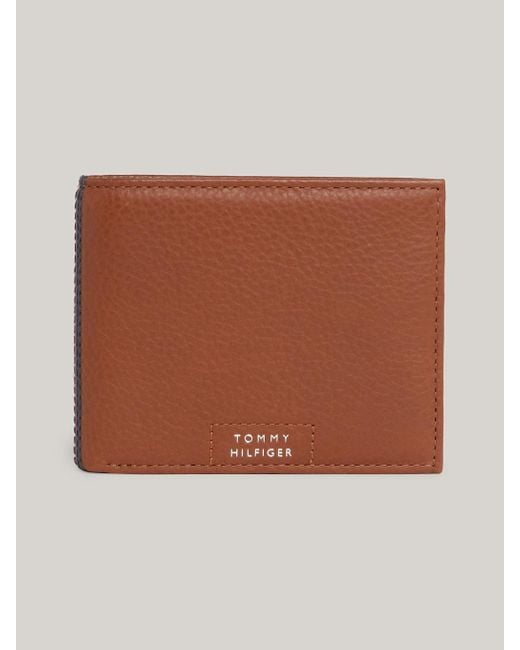 Tommy Hilfiger Brown Premium Leather Small Credit Card Wallet for men