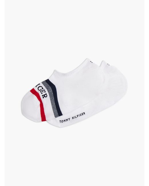 Tommy Hilfiger White 2-pack Logo Stripe Footie Socks for men