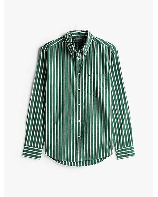 Tommy Hilfiger Th Flex Regular Fit Overhemd Met Strepen in het Green voor heren