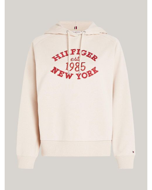 Tommy Hilfiger Natural Varsity Logo Embroidery Hoody