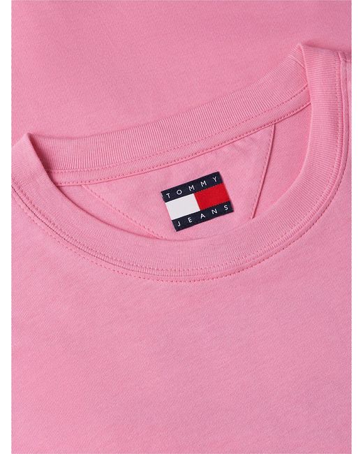 Tommy Hilfiger Pink Signature Logo Crew Neck T-Shirt for men