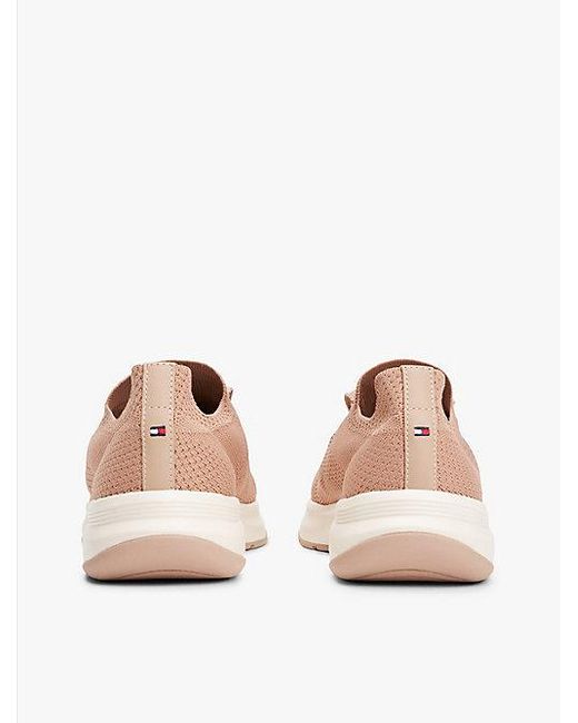 Tommy Hilfiger Pink Sneaker Mit Gestricktem Obermaterial