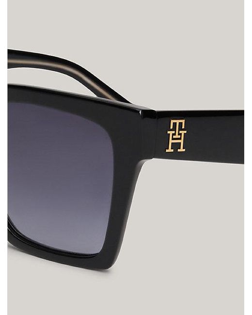 Gafas de sol cat-eye estilo mariposa oversize Tommy Hilfiger de color Black