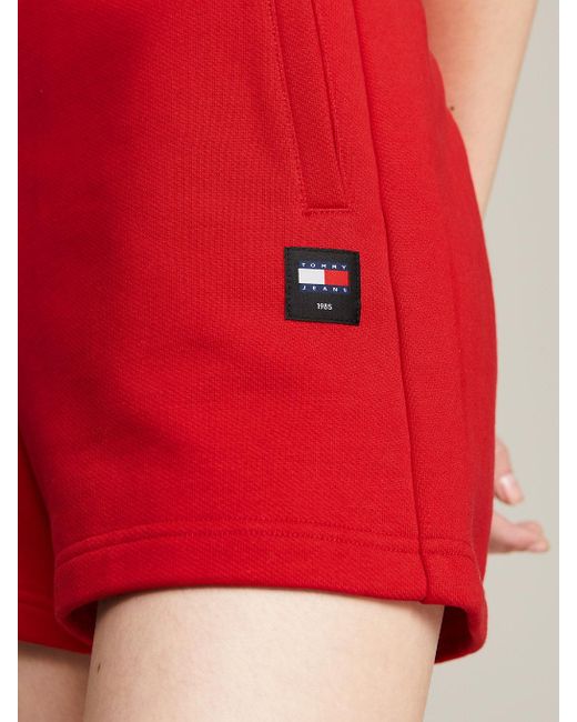 Tommy Hilfiger Red Relaxed Mom Fit Sweat Shorts