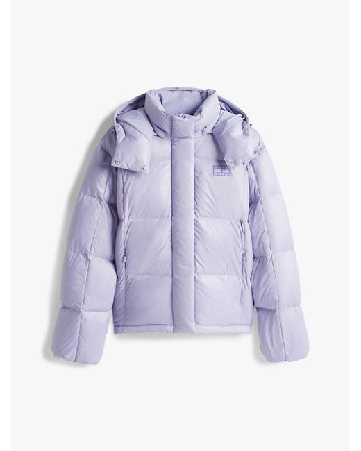 Tommy Hilfiger Blue Shiny Quilted Down Alaska Puffer Jacket