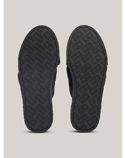 Sandalias de plataforma con logo en relieve Tommy Hilfiger de color Black