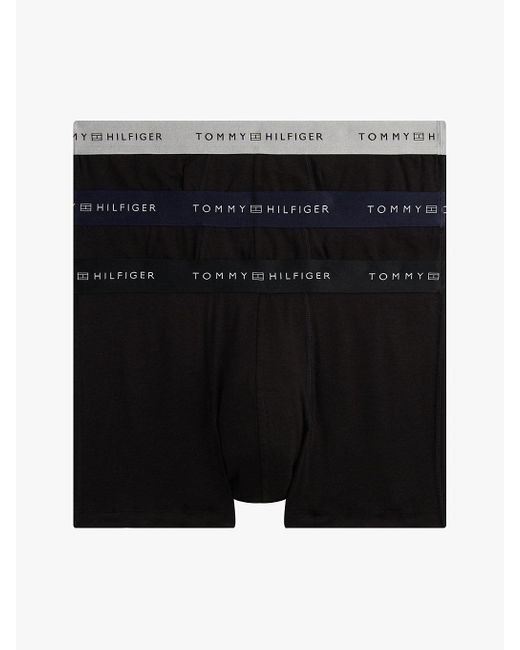 3 Pack Boxer Aderenti Signature Con Logo di Tommy Hilfiger in Black da Uomo