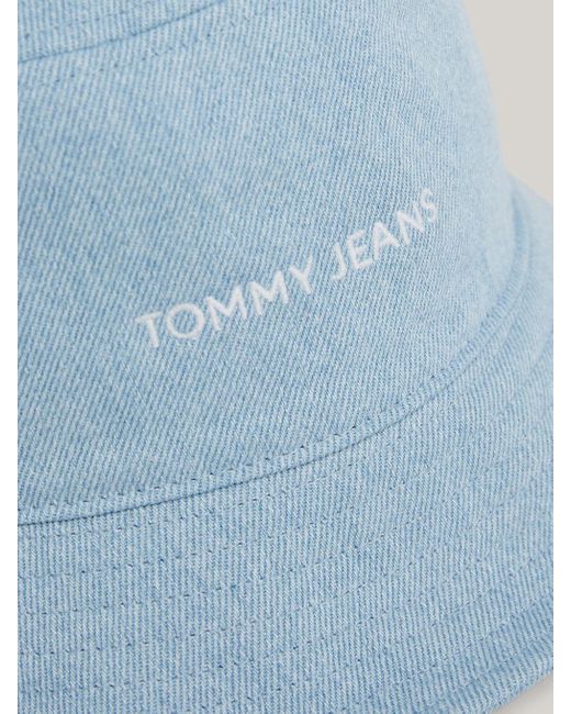 Tommy Hilfiger Blue Logo Embroidery Denim Bucket Hat
