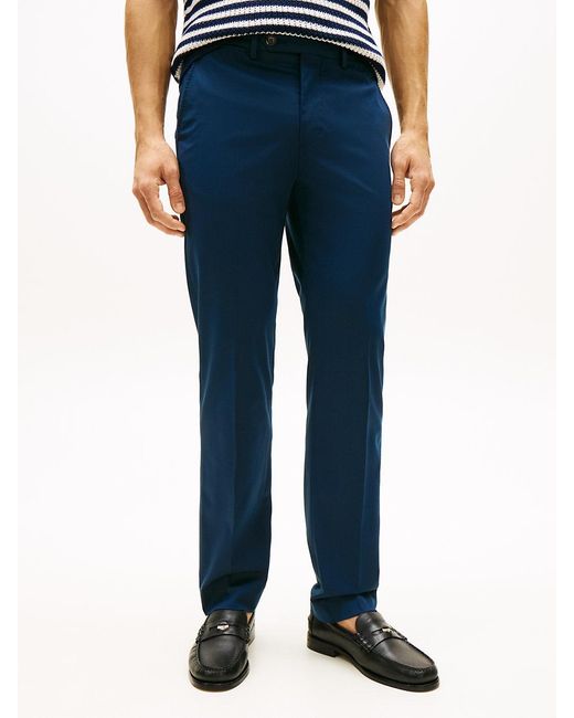 Tommy Hilfiger Blue New York Label Denton Straight Leg Chinos for men