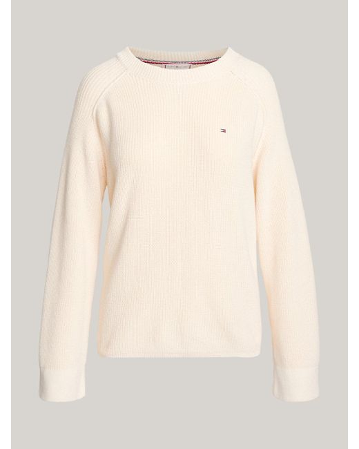 Pull décontracté en maille tricotée Tommy Hilfiger en coloris White