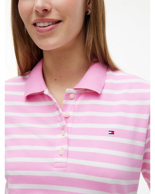Tommy Hilfiger Pink 1985 Regular Fit Pique Polo Shirt