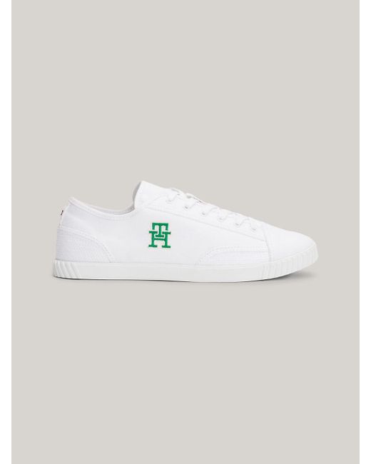 Tommy Hilfiger White Th Monogram Comfort Canvas Trainers