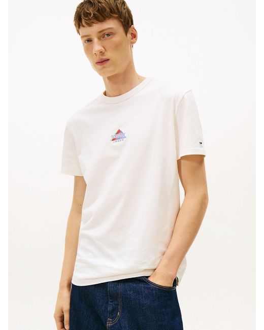 Tommy Hilfiger White Mountain Logo Embroidery Jersey T-Shirt for men