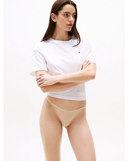 Tommy Hilfiger Set Van 3 Microvezel Tanga-Strings Met Kant in het White