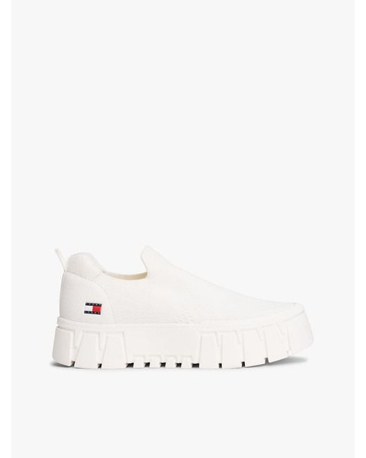 Tommy Hilfiger Natural Chunky Cleat Knit Trainers