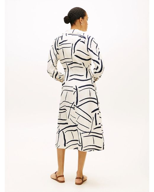 Tommy Hilfiger White Relaxed Wrap Midi Dress