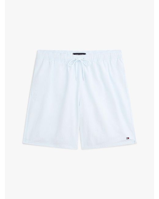 Tommy Hilfiger White Essential Flag Long Length Swim Shorts for men