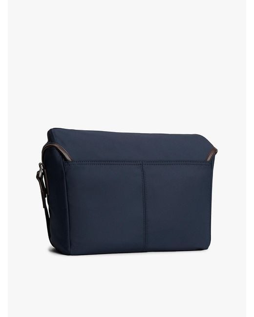Tommy Hilfiger Blue Heritage Logo Patch Crossbody Satchel for men