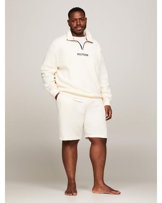 Tommy Hilfiger Natural Plus Hilfiger Monotype Half-zip Lounge Sweatshirt for men