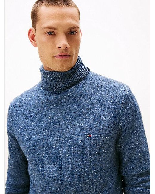 Jersey De Punto Donegal Con Cuello Vuelto Tommy Hilfiger de hombre de color Blue