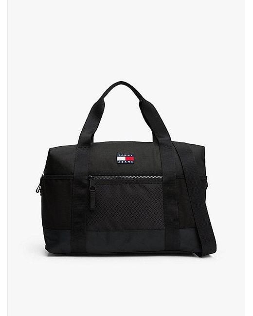 Tommy Hilfiger Crossbody Weekendtas Met Getextureerd Logo in het Black voor heren