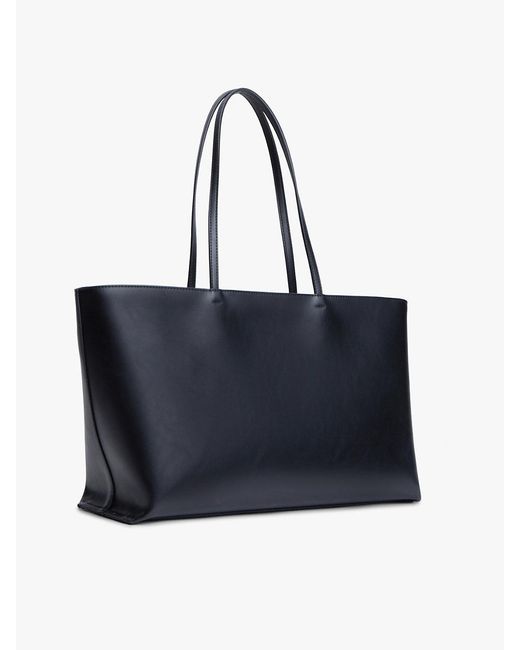 Tommy Hilfiger Blue Essential Textured Logo Tote Bag