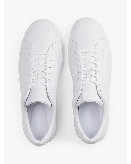 Tommy Hilfiger Leren Sneaker Met Gestanst Logo En Cupsole in het White voor heren