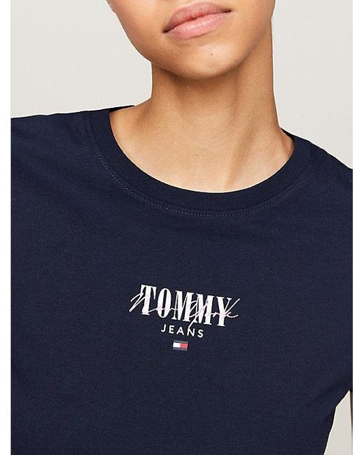 Camiseta Essential de corte slim con logo Tommy Hilfiger de color Blue